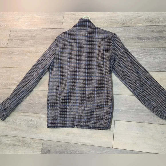 Scotch & Soda Camper Comic Camper grey brown plaid long sleeve zipup jacket - Picture 2 of 12